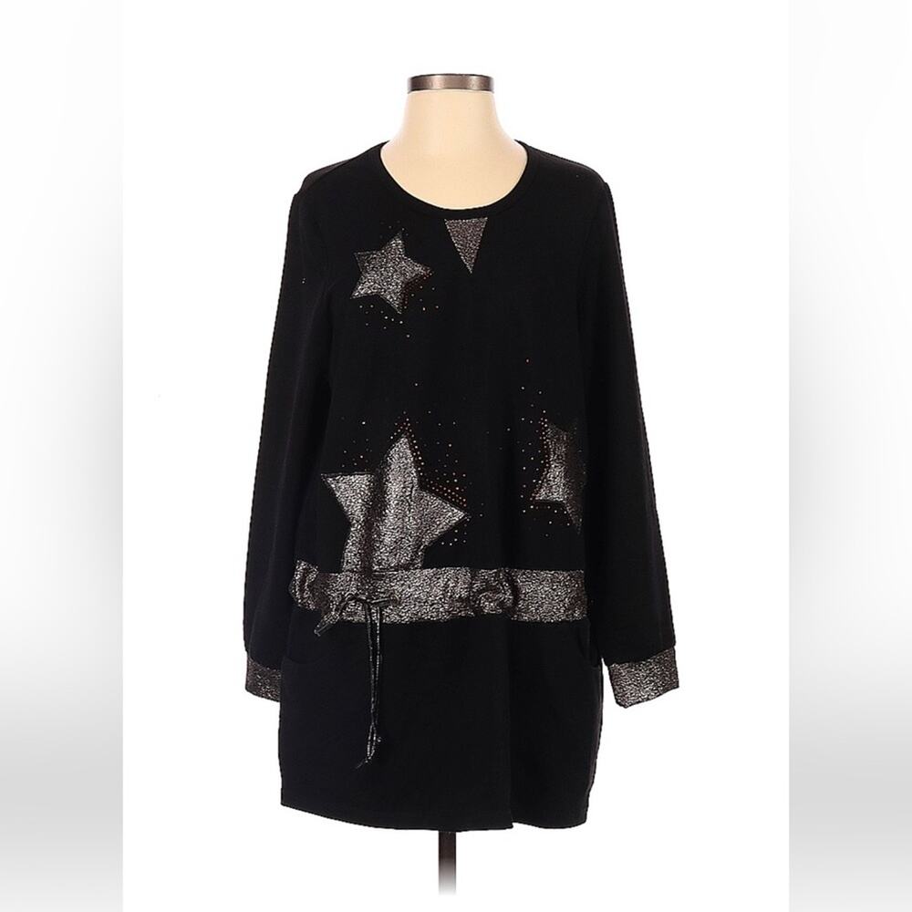 L & C drop waist long sleeved star sweatshirt dress size 5 NWT